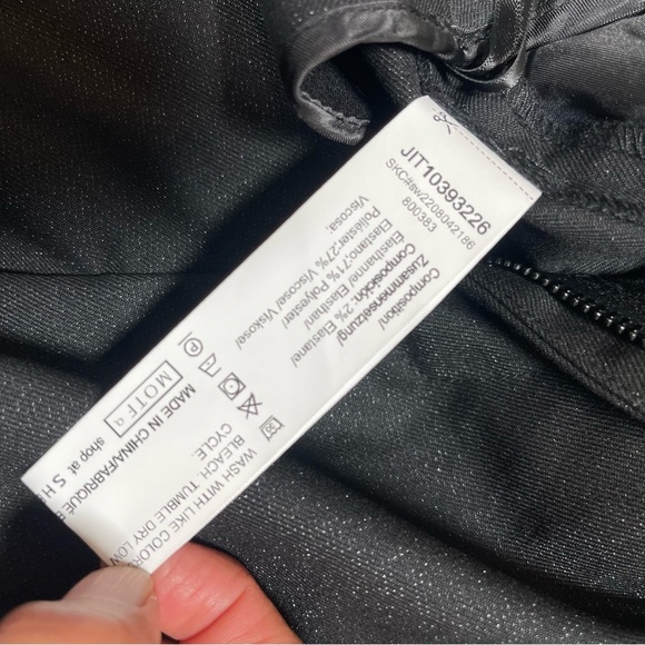 MOTF SHEIN Straight Leg Pant Work Size L black shimmer - Picture 10 of 12